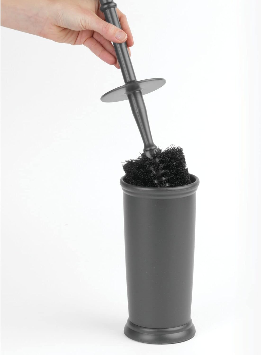 mDesign Toilet Bowl Brush with Modern Holder 1