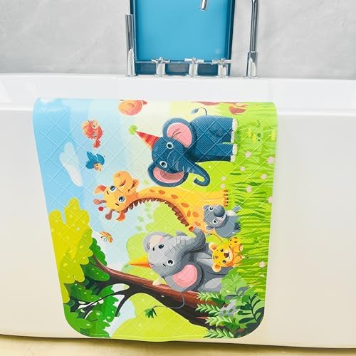 BOPPIE Non-Slip Bathtub Mat for Kids Safe Durable