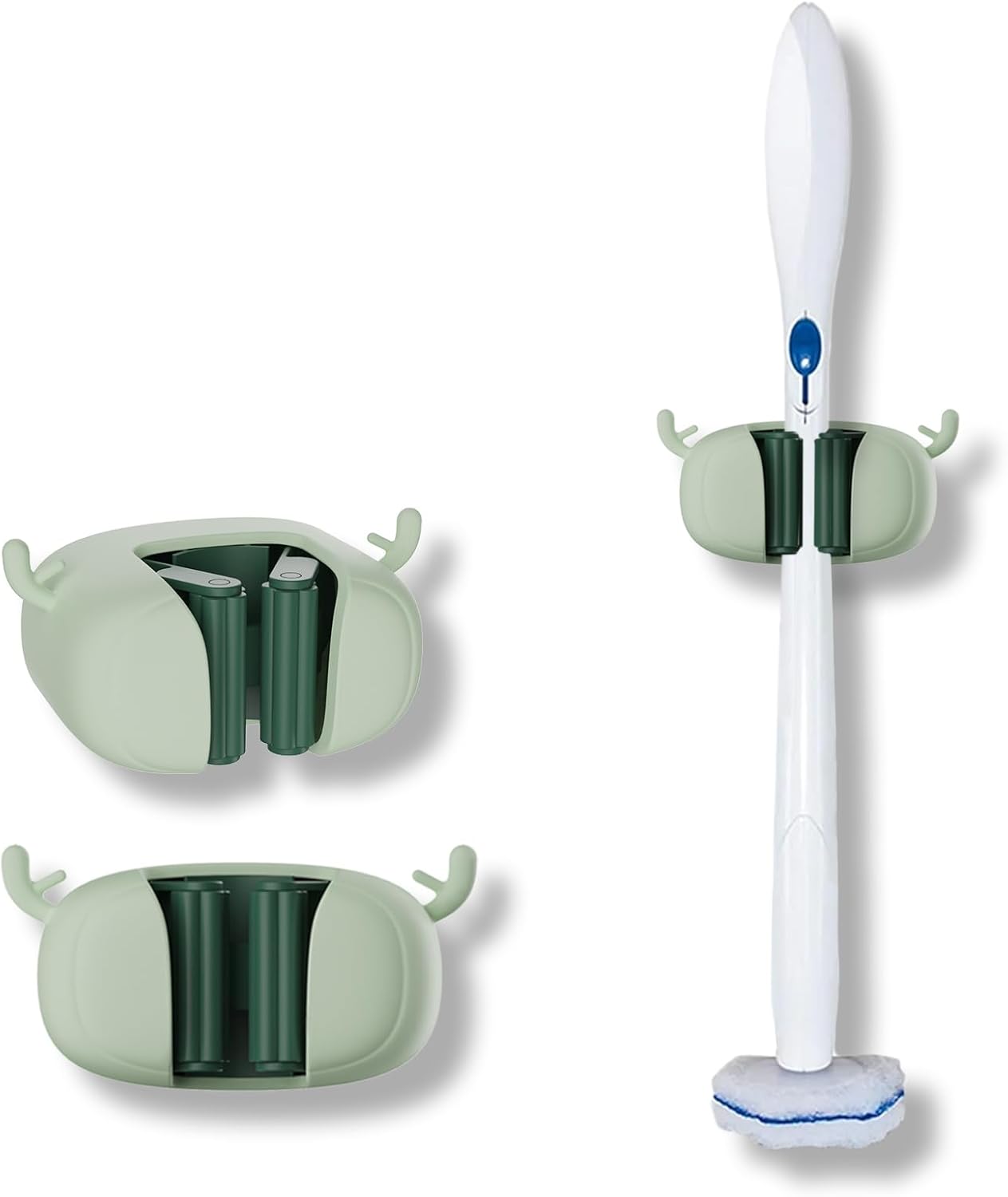 Toilet Brush Holder 2Pcs - Green Wall Mount Clorox Compatible