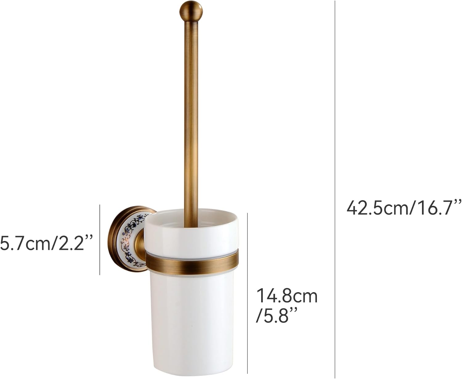 Toilet Brush with Holder - antique bronze