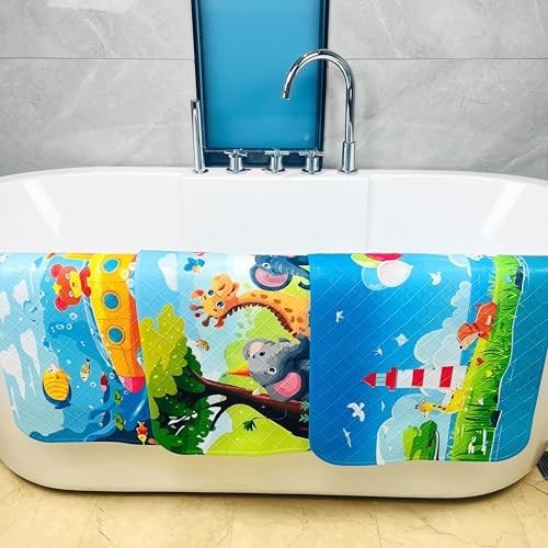BOPPIE Non-Slip Bathtub Mat for Kids Safe Durable