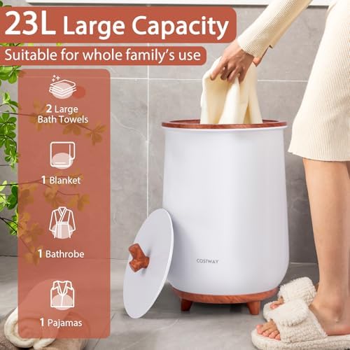 Costway Bucket Towel Warmer with 23L Capacity and 3 Temperature Settings
