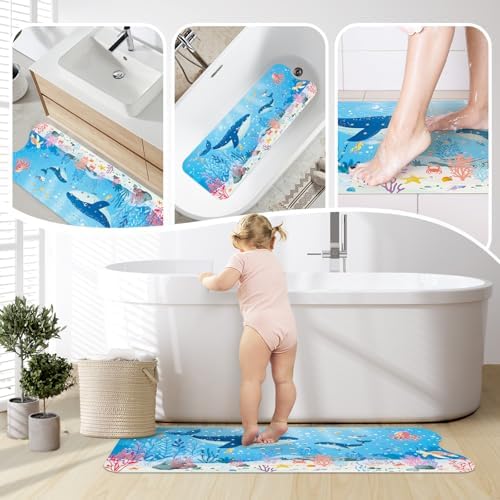 Baby Bath Mat Non Slip 40 X 16 Inch Whale