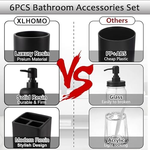 XLHOMO Black bathroom set