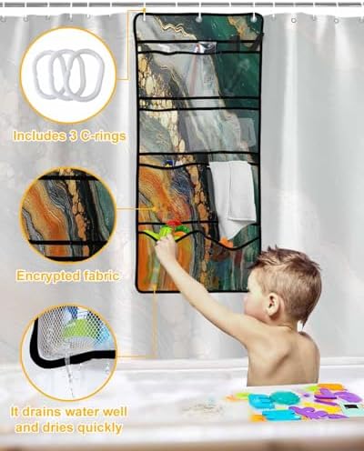 ZFUNCING - Quick Installation Waterproof Modern Shower Organizer for Bathrooms