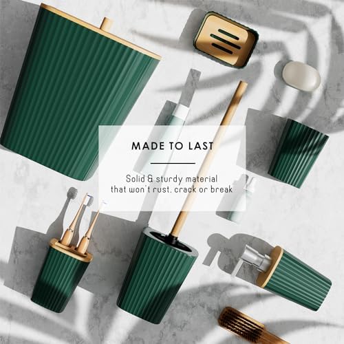 Clara Clark 6-Piece Hunter Green Bathroom Set - spa-like bath Accessories