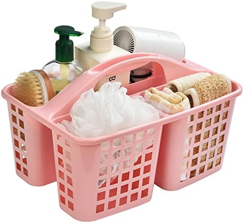 Haundry Plastic Showers Organizer with 3 Compartment Pink