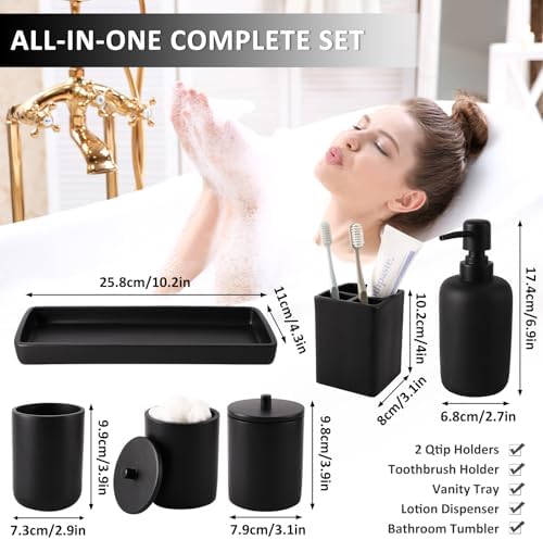 XLHOMO Black bathroom set