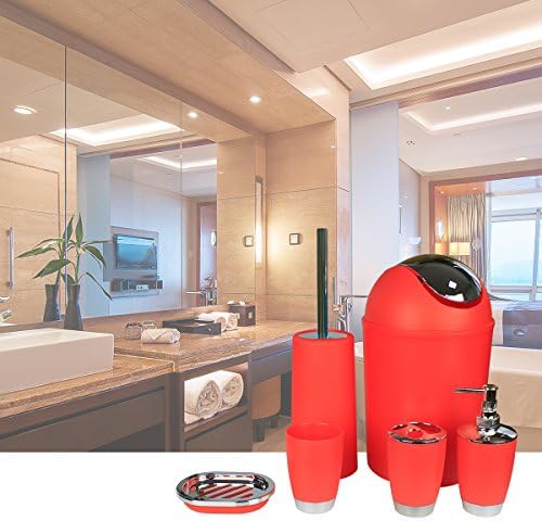 urate DAWANGSOLI Bathroom Accessories Set 6-Piece Gift Set - Red