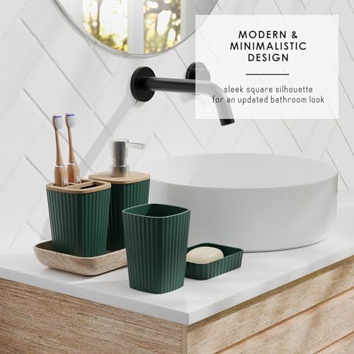 Clara Clark 6-Piece Hunter Green Bathroom Set - spa-like bath Accessories