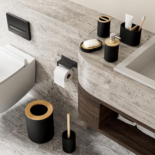 Fun Memories 6-Piece Black Bathroom Accessory Set