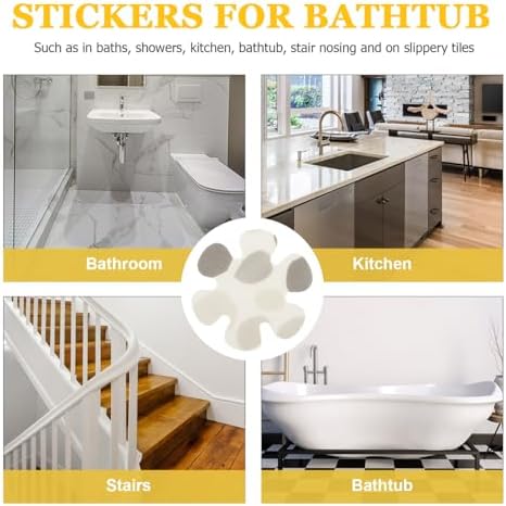 Cabilock Floral Bathtub Stickers Slip shower Stickers Elegant fun Bathroom Decals