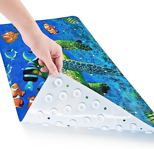 Yolife Sea Turtle Bath Mat Non-Slip PVC Suction Cup