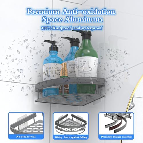 Rust-Resistant Corner Shower Organizer 2-Pack