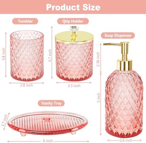 Haturi Pink Bathroom Accessories Set