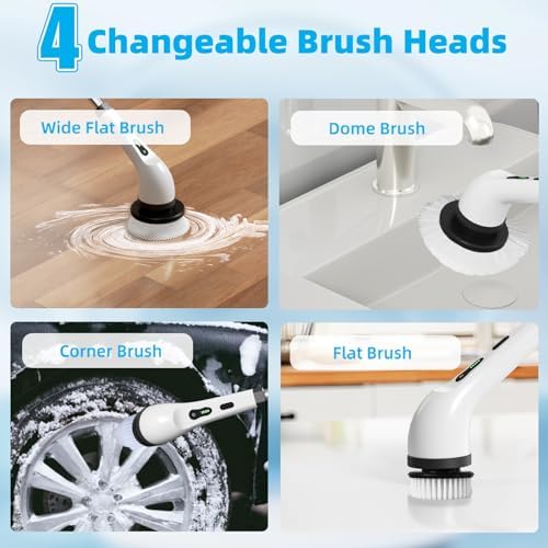 Yorraka Brush Head 4 Pack for Electric Spin Scrubber