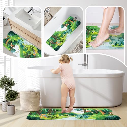 SHUCHING Dinosaur Bath Mat 40X16 Inch Non Slip