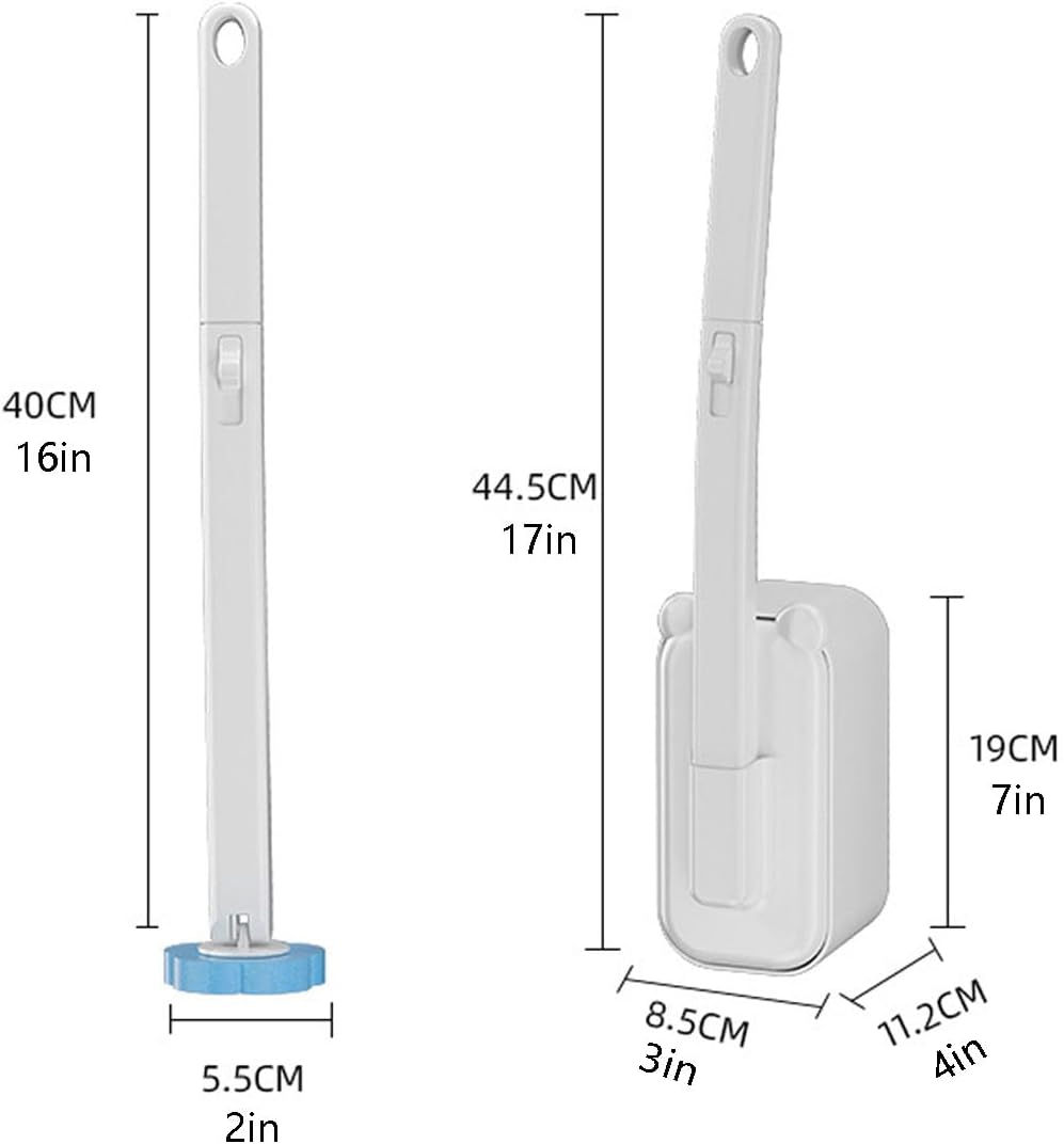 JUDEWY Disposable Toilet Brush Set 18-Refill Holder with Holder White
