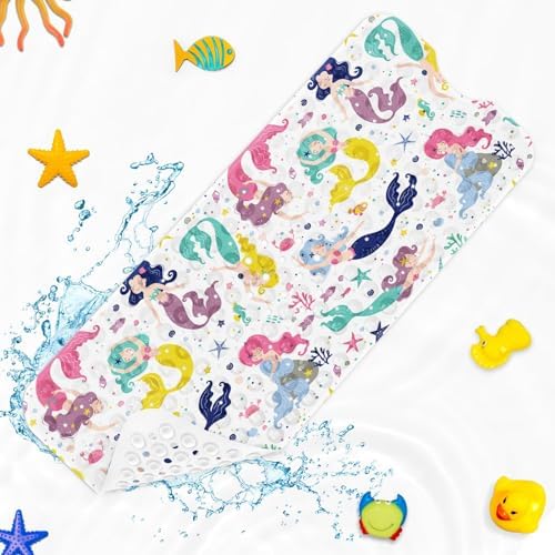 Culudea Cute Kids Sea Bathtub Mat Mermaid Nautical Non-Slip