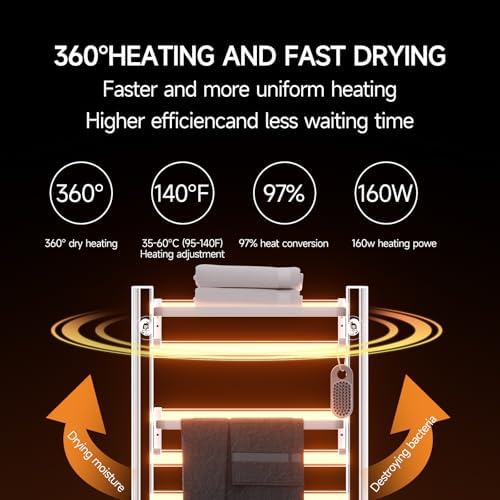 Electric Towel Warmer with Timer and Top Shelf