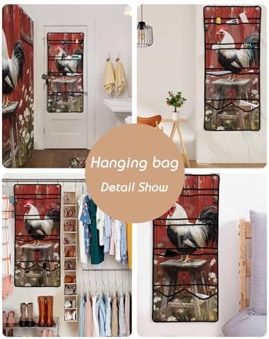 ZFUNCING Rustic Farmhouse Shower Curtain Set with 10 Pockets