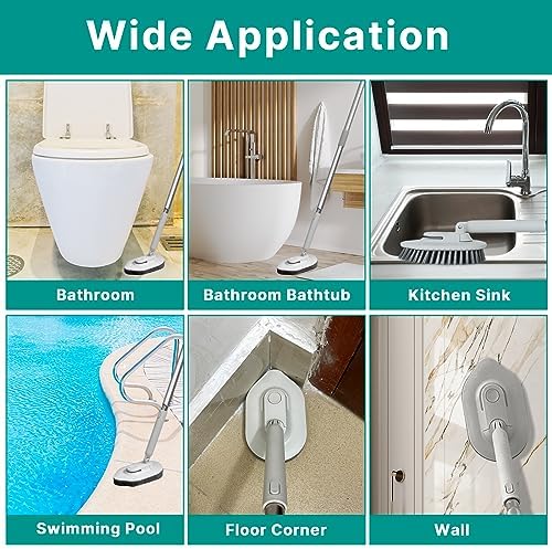 2 in 1 Tub and Tile Scrubber with 50 Long Handle