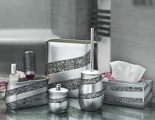 Elegant Silver Mosaic Toilet Brush Set Creative Scents