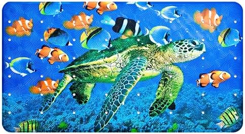 Yolife Sea Turtle Bath Mat Non-Slip PVC Suction Cup