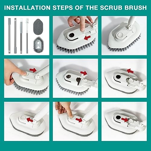 2 in 1 Tub and Tile Scrubber with 50 Long Handle