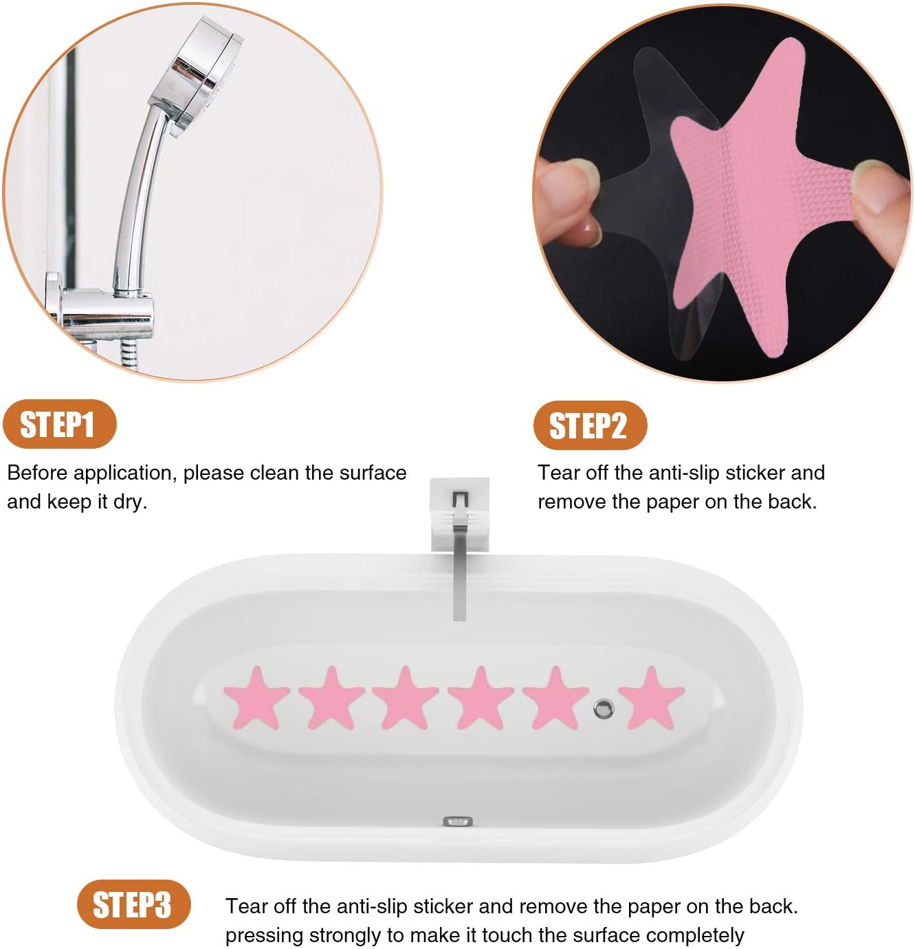 Anti-Slip bathtub stickers for safe bathroom floors
