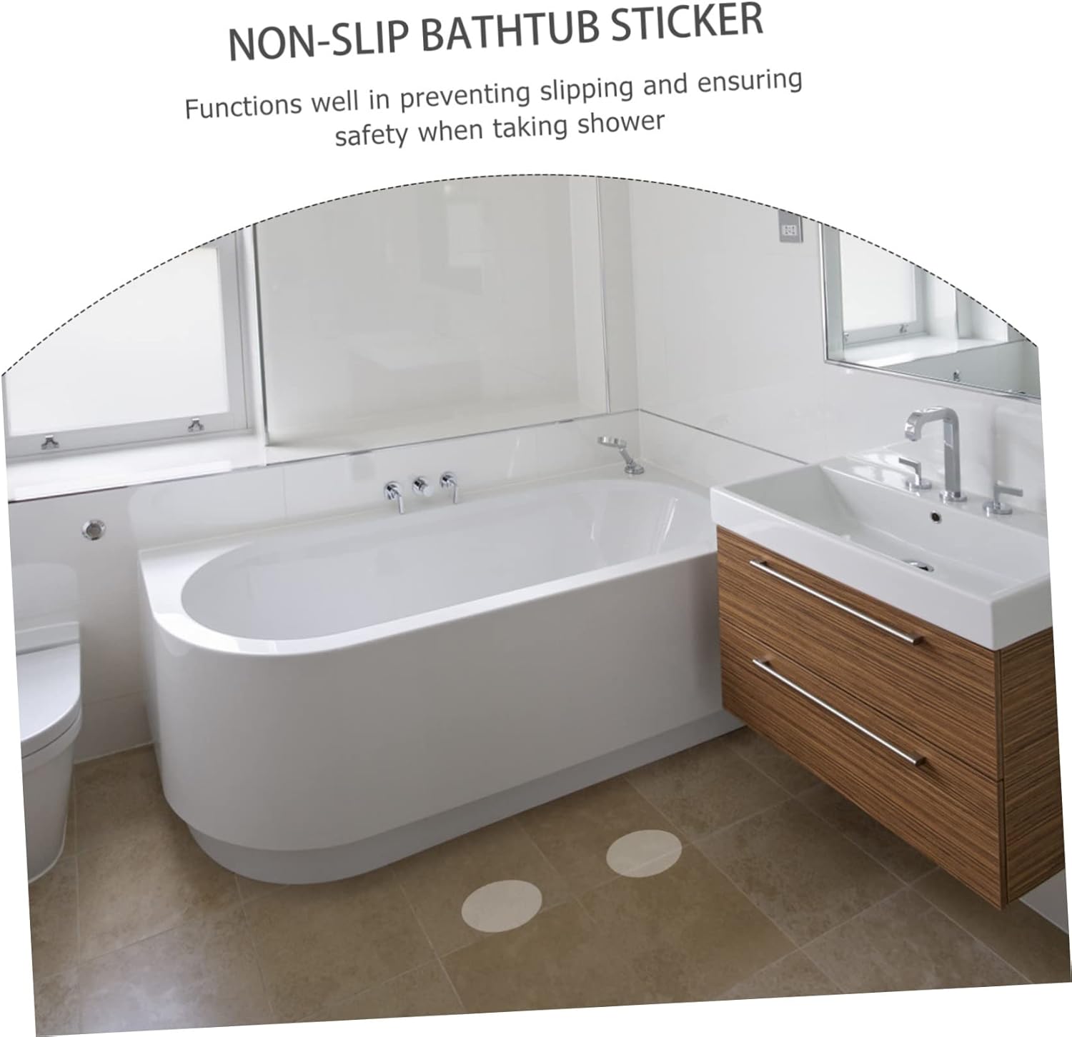 Non-Slip Bathtub Floor Decal with Scraper Adhesive for Smooth Surfaces