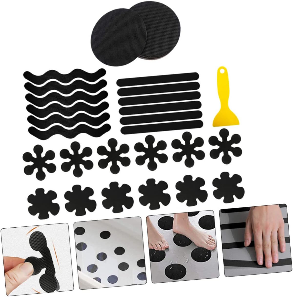 73pc Non-Slip Self-Adhesive Shower Strips for Bathroom