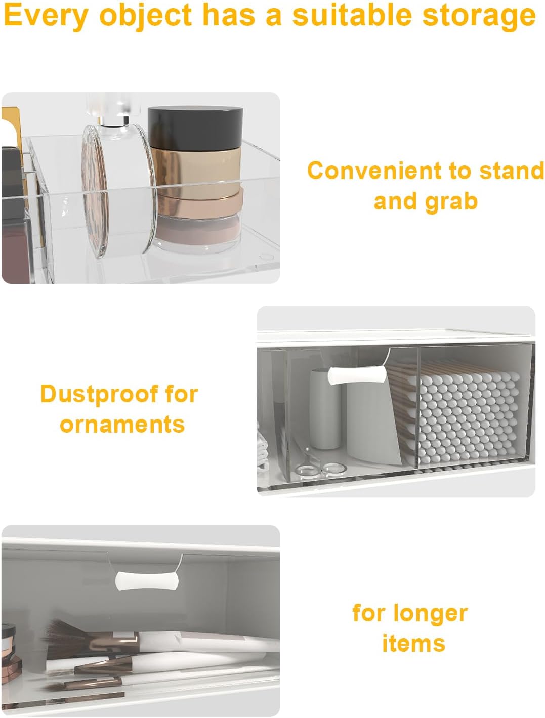 Stylized 3-Pack Organizer for Medicine Cabinets