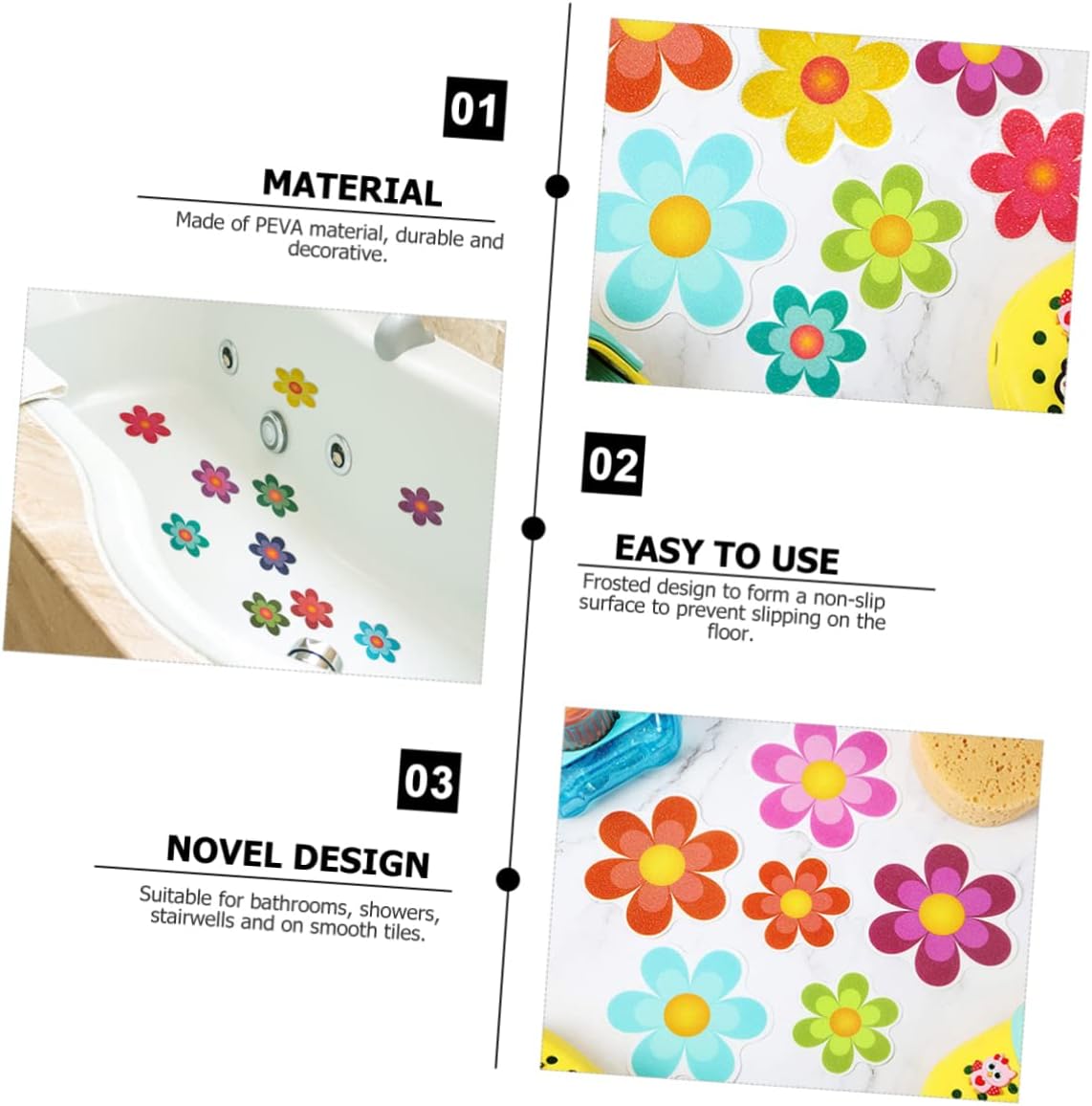 Slip-Resistant Daisy Bath Sticker for Safety