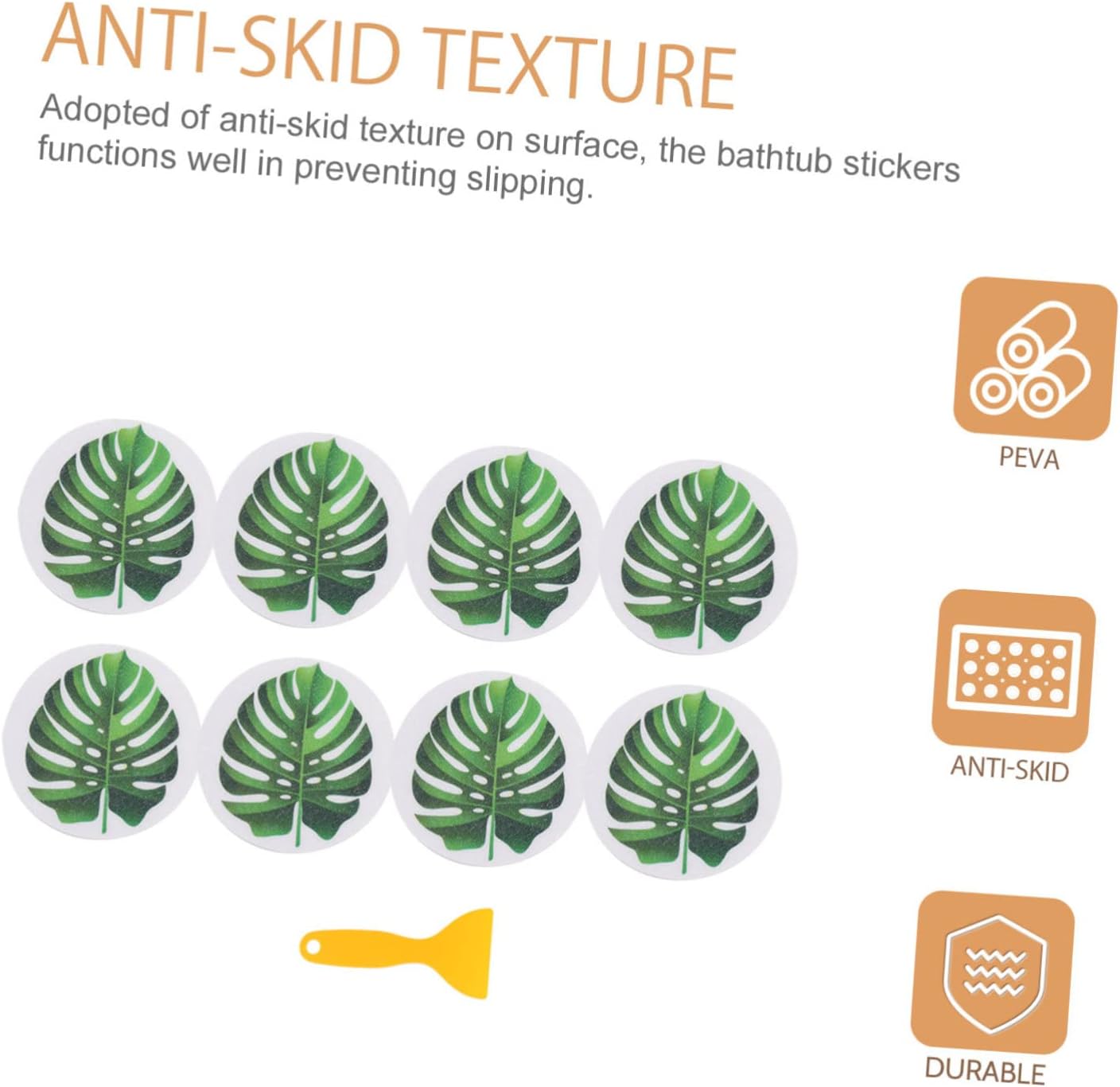 Adorable Leaf Slip Resistant Bathtub Stickers - Ideal for the Bathroom