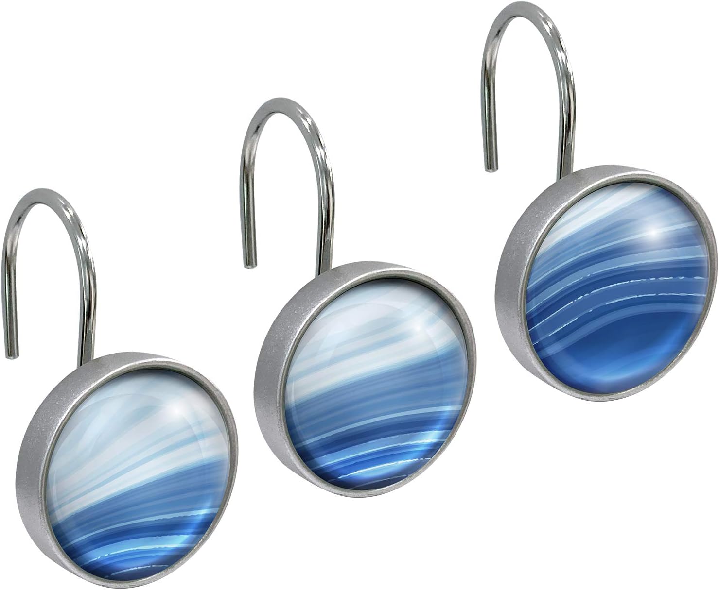 Sunlit Gradient Blue Decorative Shower Curtain Hooks 12 Pack