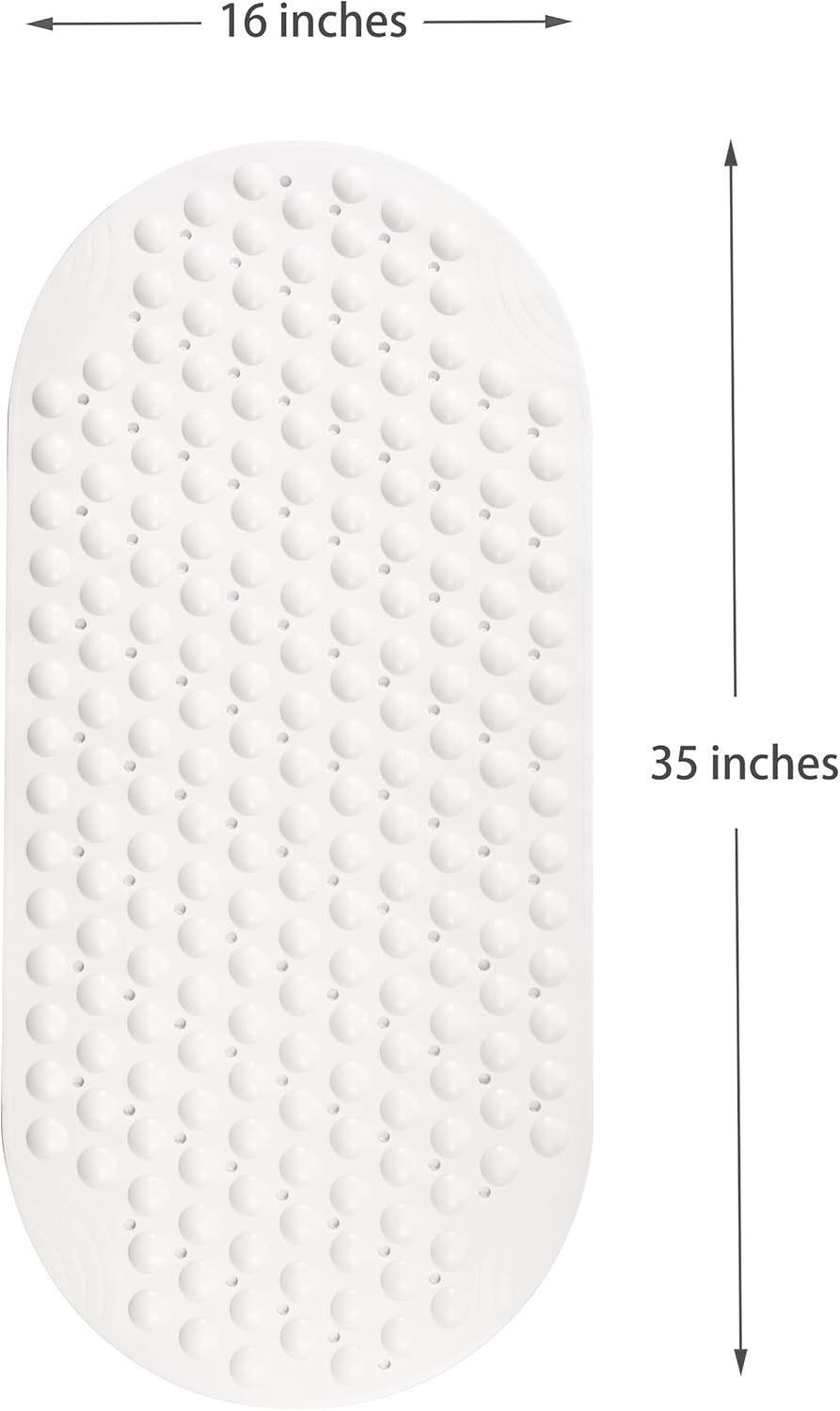 Mantto Non-Slip TPE Bathtub Mat 35x16 White