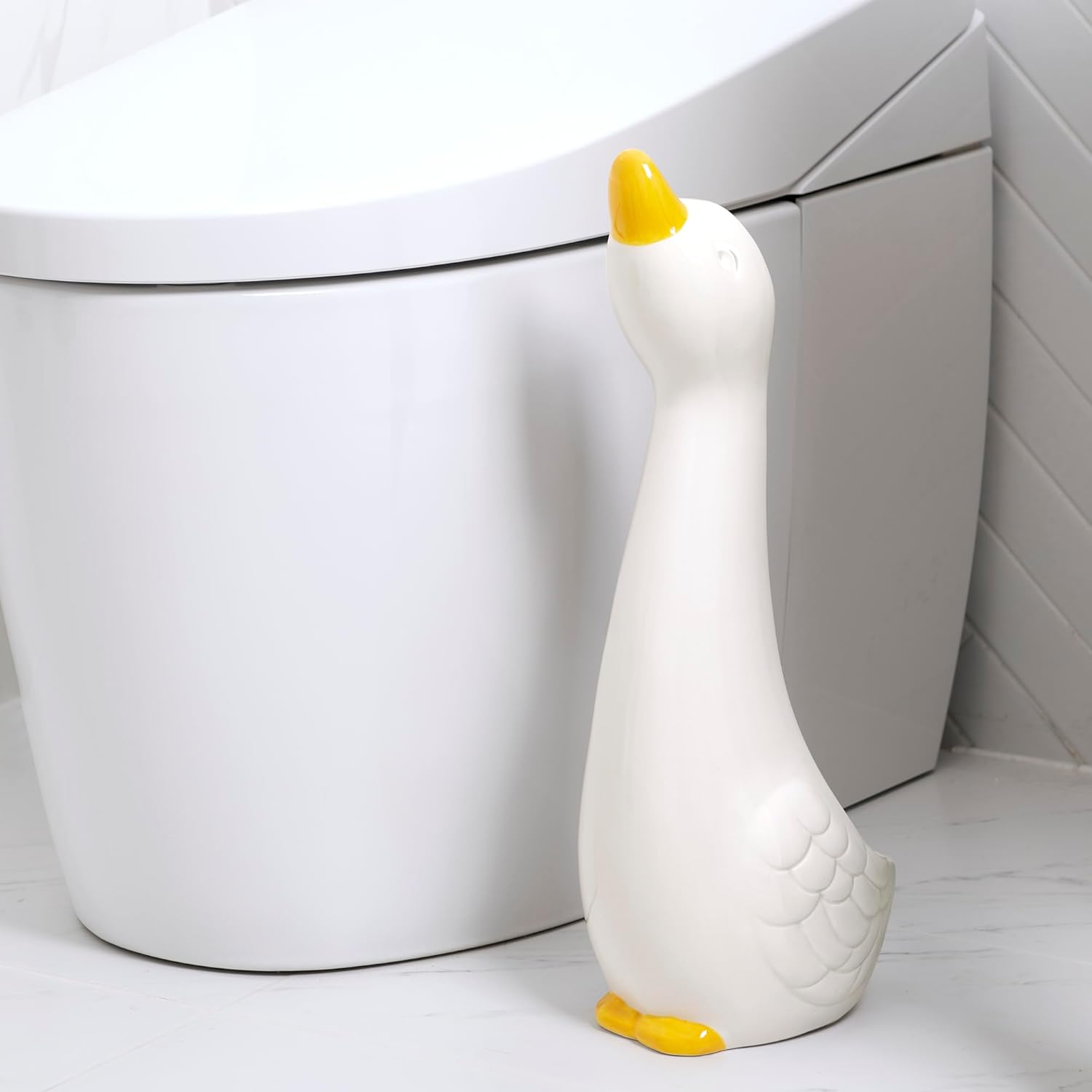 Allure Duck Unique Toilet Brush Storage Set