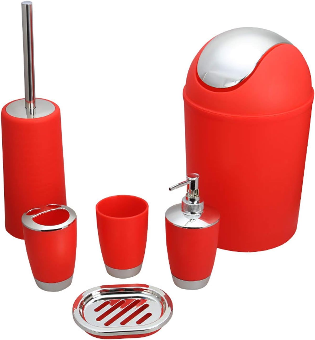 urate DAWANGSOLI Bathroom Accessories Set 6-Piece Gift Set - Red