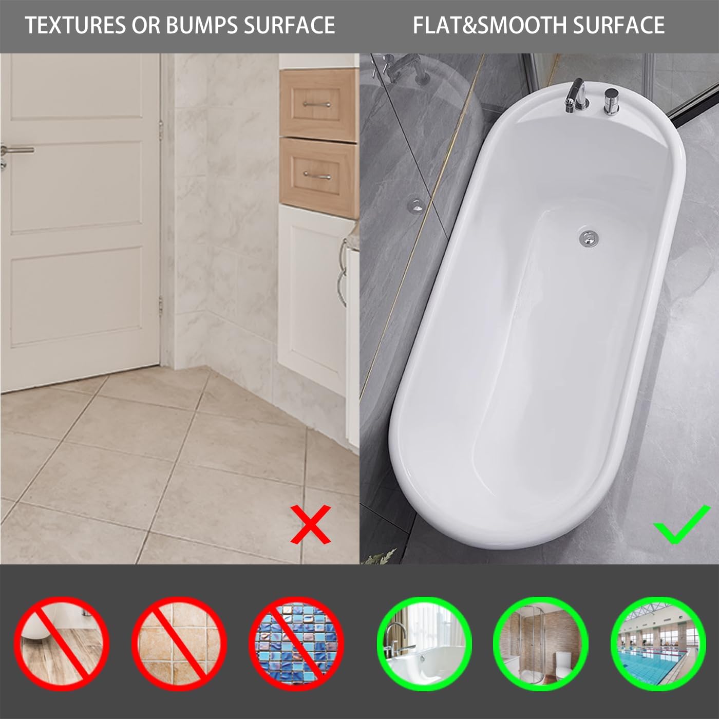 Extra Large Non-Slip Bathtub Mat with Suction Cups for ElderlyKids