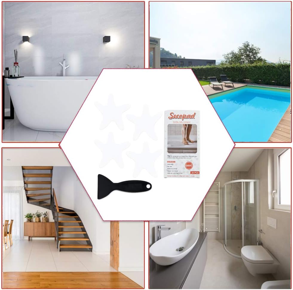 Anti-Slip bathtub Stickers - 24pcs White