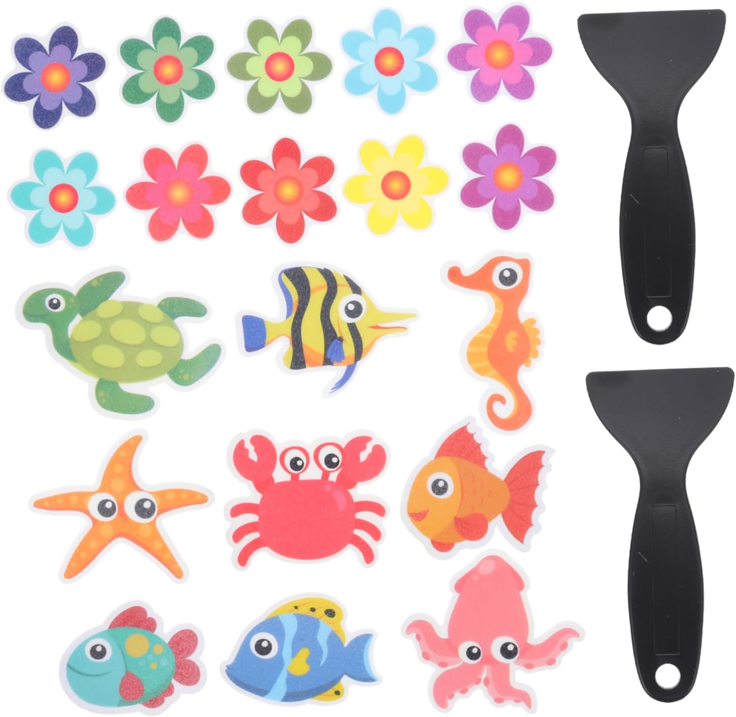 Ciieeo Anti-Slip Bathtub Stickers with Cartoon Animals 21 Pieces Set