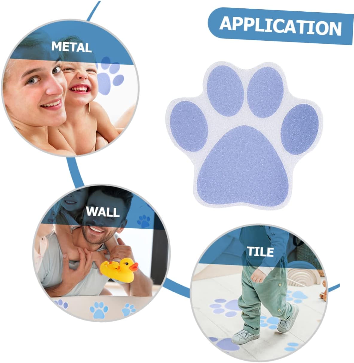Alipis 20 Pcs Dog Paw Print Non-Slip Bathtub Stickers