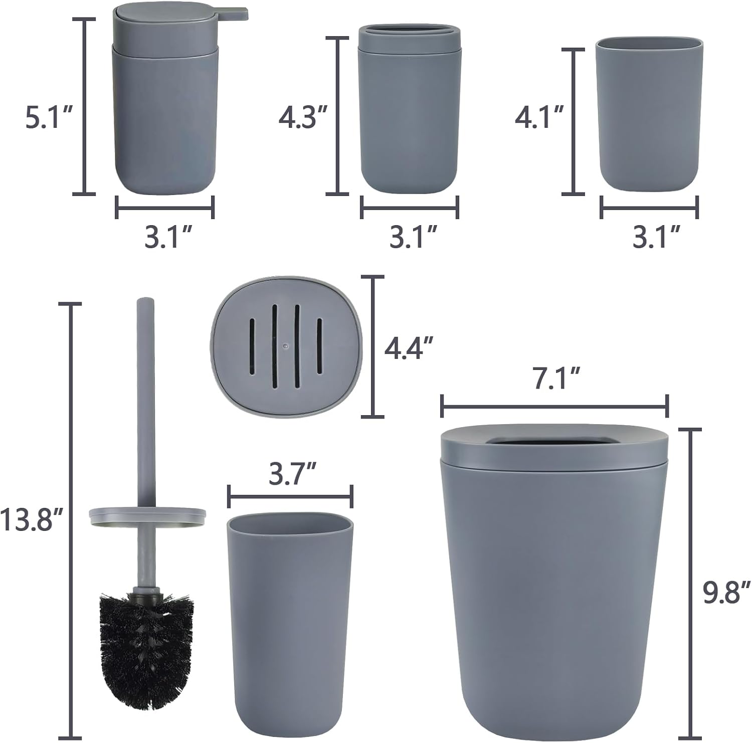 Luxury 6-Piece Collection Dazzling Bathroom Accessories Set