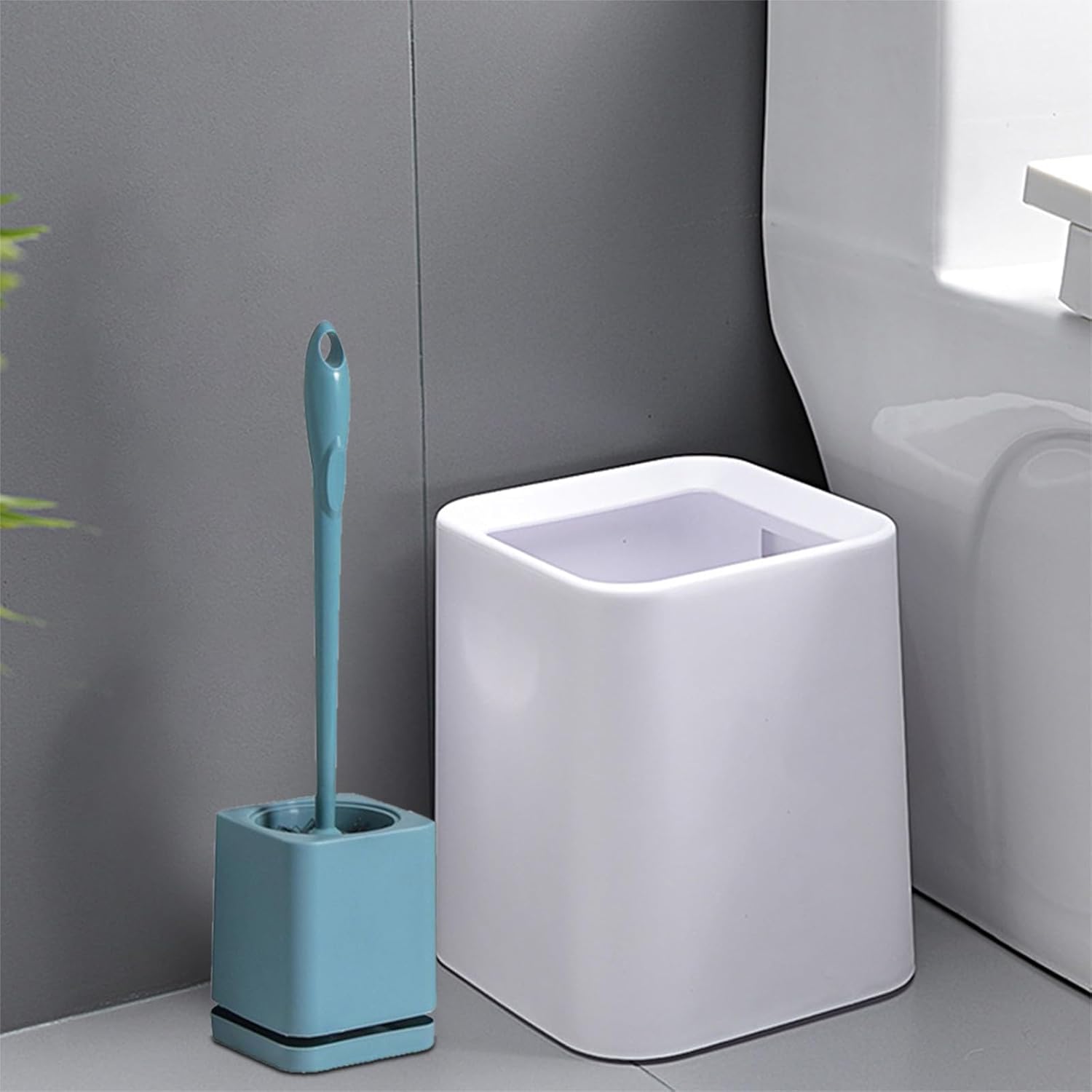 CENGNIAN Toilet Brush and Holder Blue