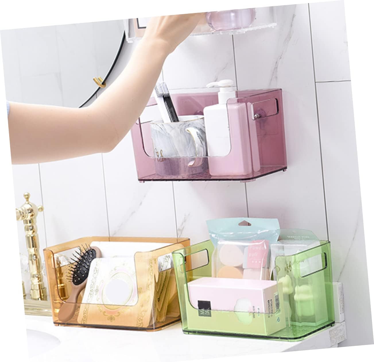 UPKOCH Adhesive Wall Shelf Overflow Bar Spoon for Bathrooms