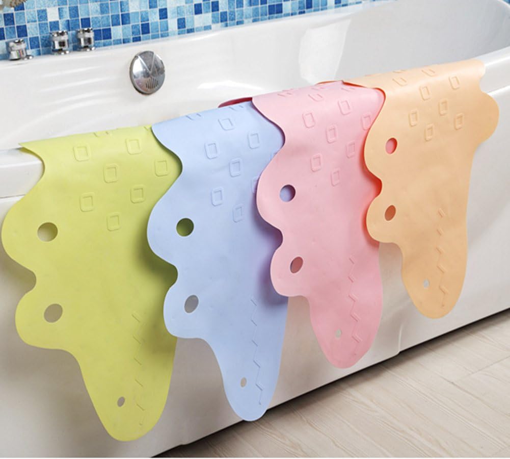 UKELER Non-Slip Baby Bath Mat with Massage Zones Green Crocodile 1