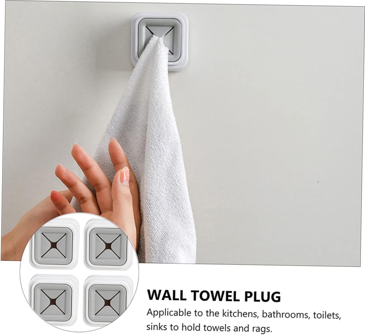 DECHOUS 3Pcs Self Adhesive Towel Holders for Bathroom Kitchen