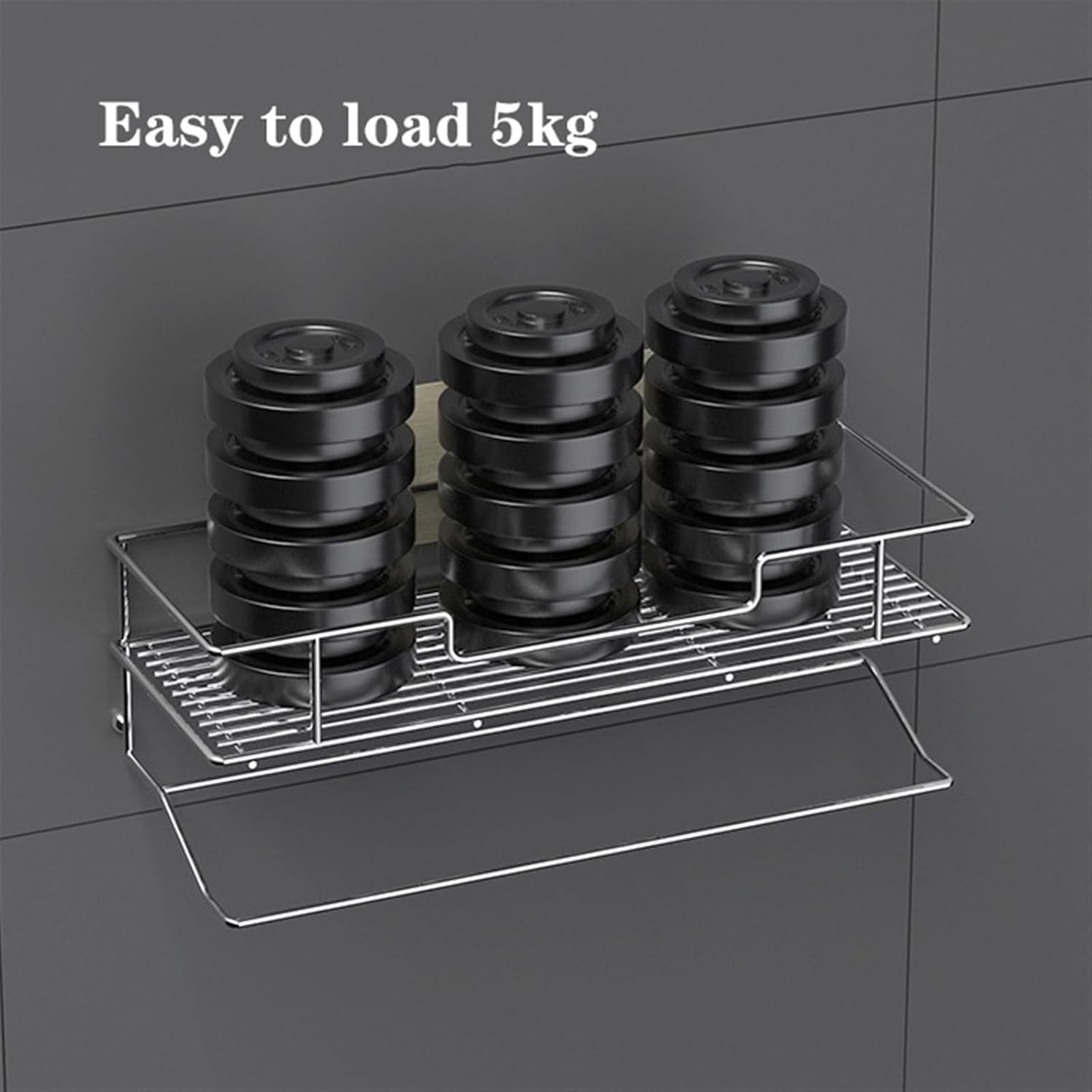 Space-Saving Stainless Steel Bathroom Shelf with Towel Rack