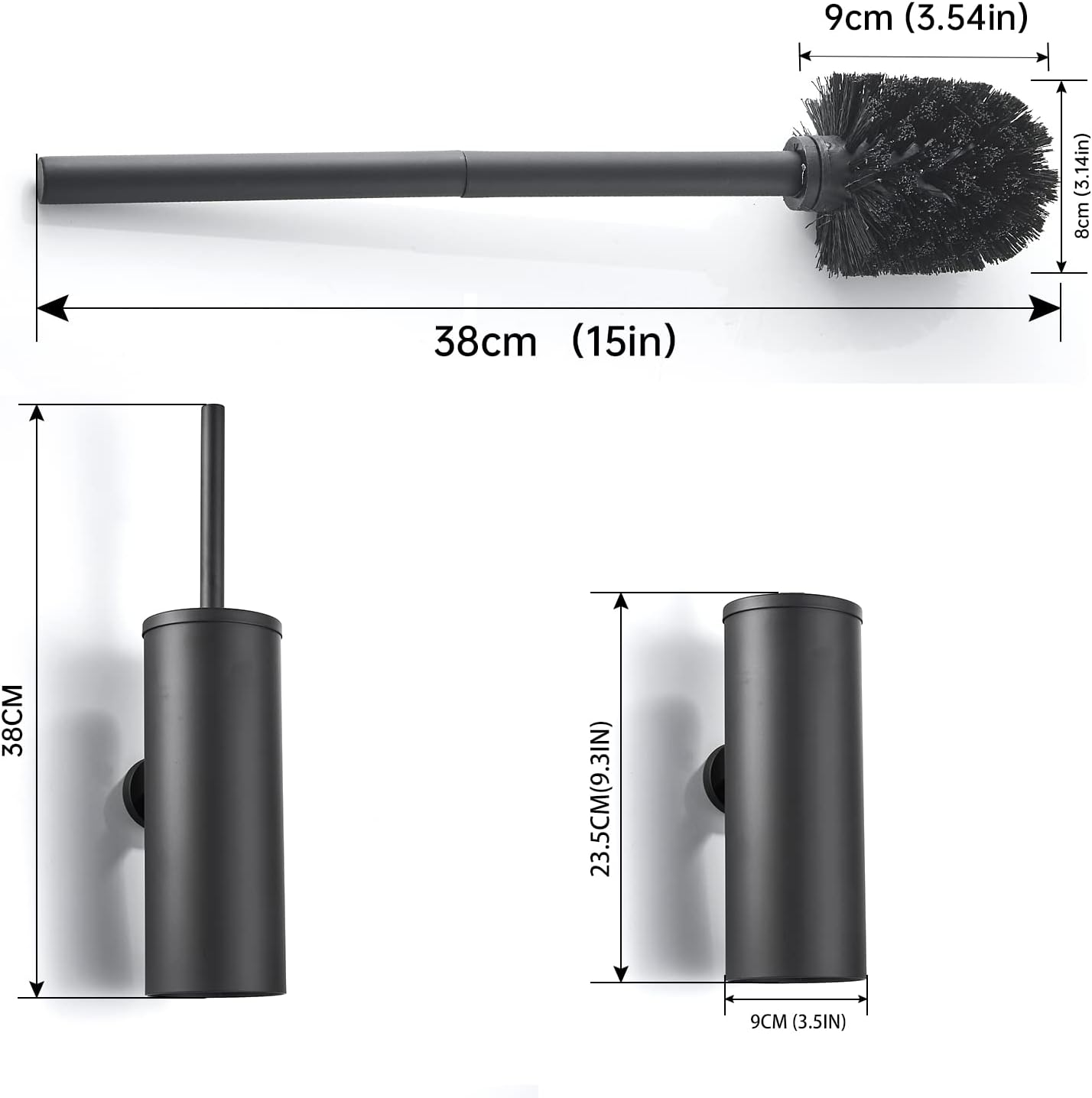 Wall-Mountable Toilet Brush Holder Stainless Steel
